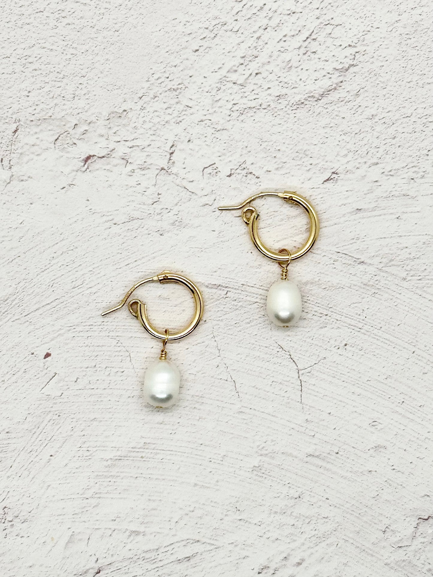 Hannah Pearl Huggie Earrings