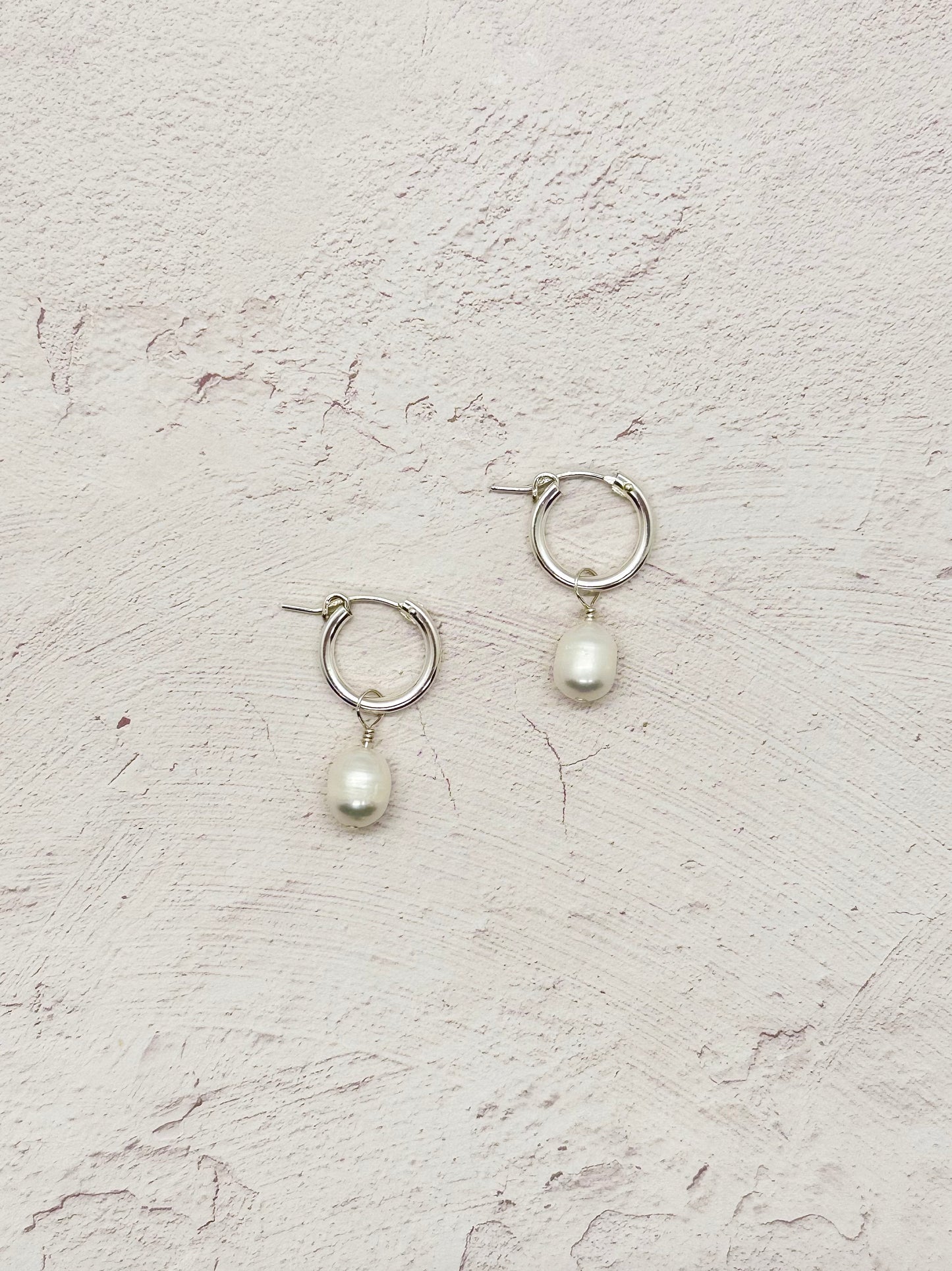 Hannah Pearl Huggie Earrings