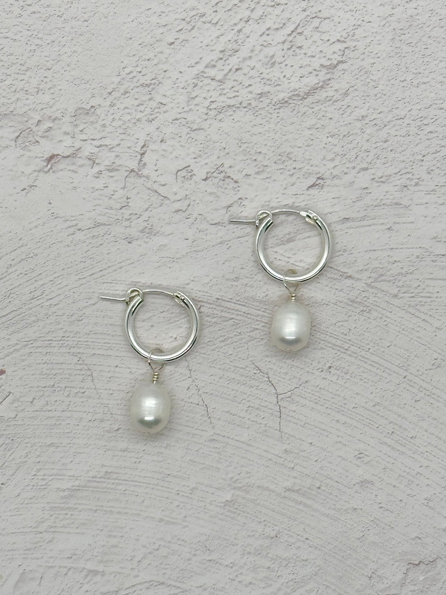 Hannah Pearl Huggie Earrings