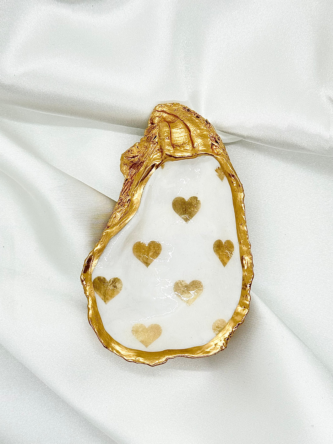 Gold Hearts Oyster Trinket Dish
