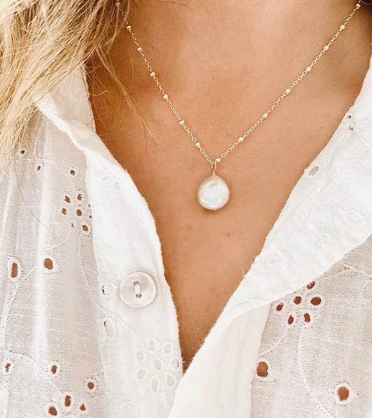 Aimee Coin Pearl Necklace