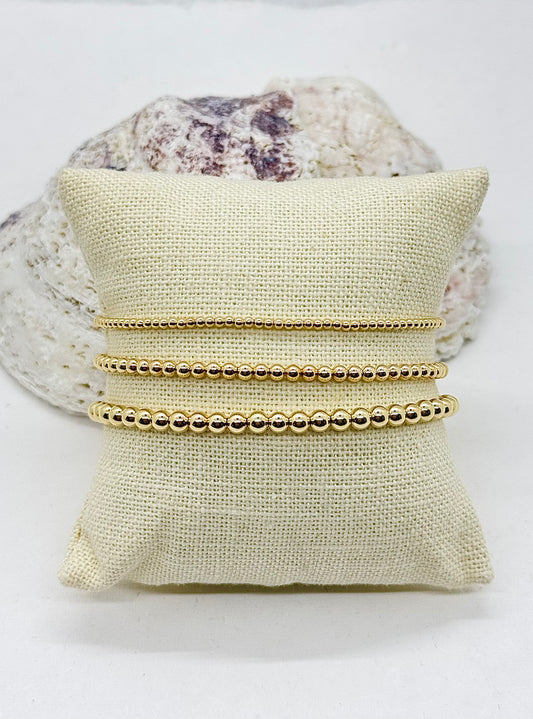 Ava Bead Bracelet w/ Clasp - Gold Fill or Sterling Silver