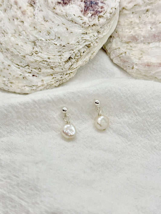 Mila Nugget Pearl Stud Earrings