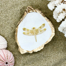 Load image into Gallery viewer, Gold Dragonfly Oyster Trinket Dish

