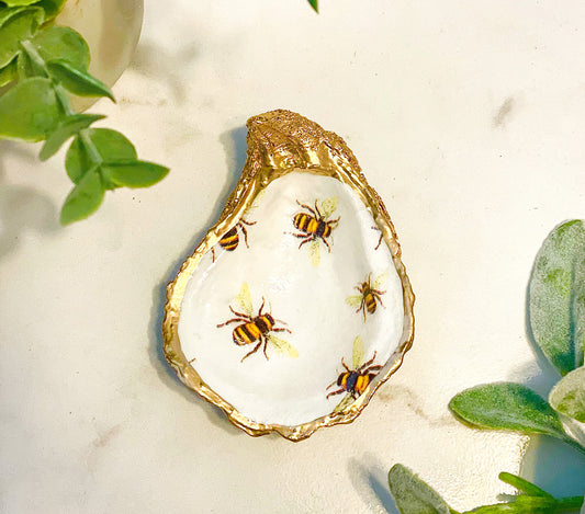 Busy Bee Oyster Jewelry Dish