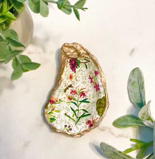 English Garden Oyster Jewelry Dish