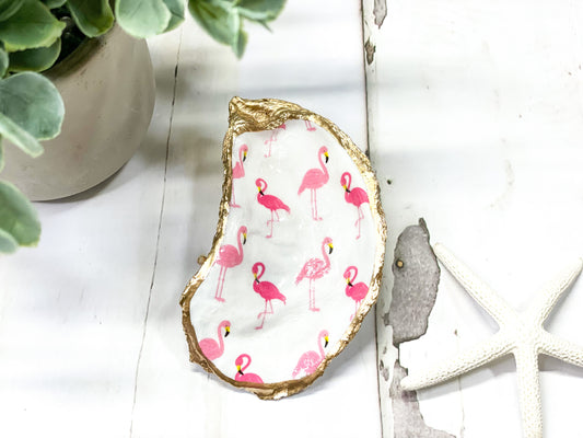 Flamingo Oyster Jewelry Dish