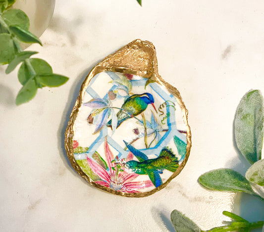 Hummingbird Oyster Jewelry Dish