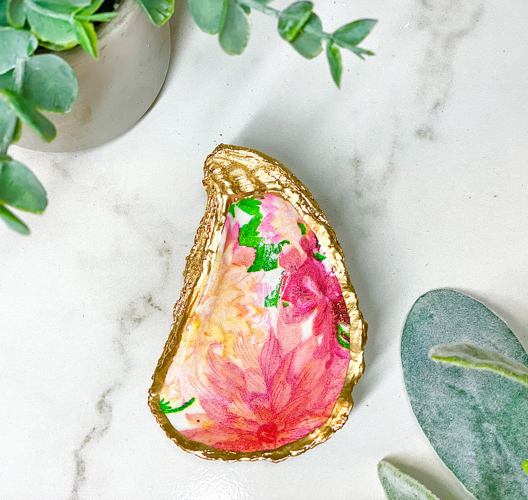 Summer Blooms Oyster Trinket Dish