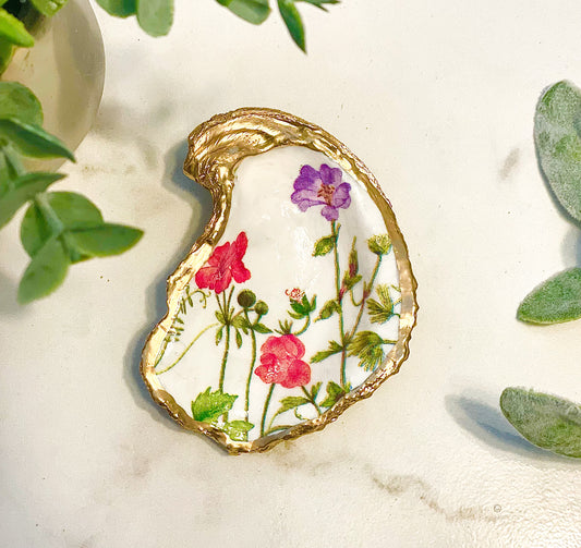 Wildflowers Oyster Jewelry Dish