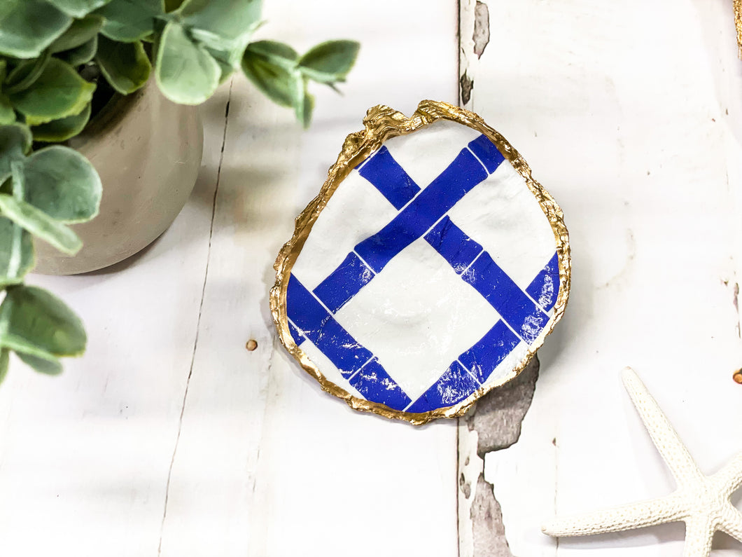 Blue Bamboo Oyster Trinket Dish